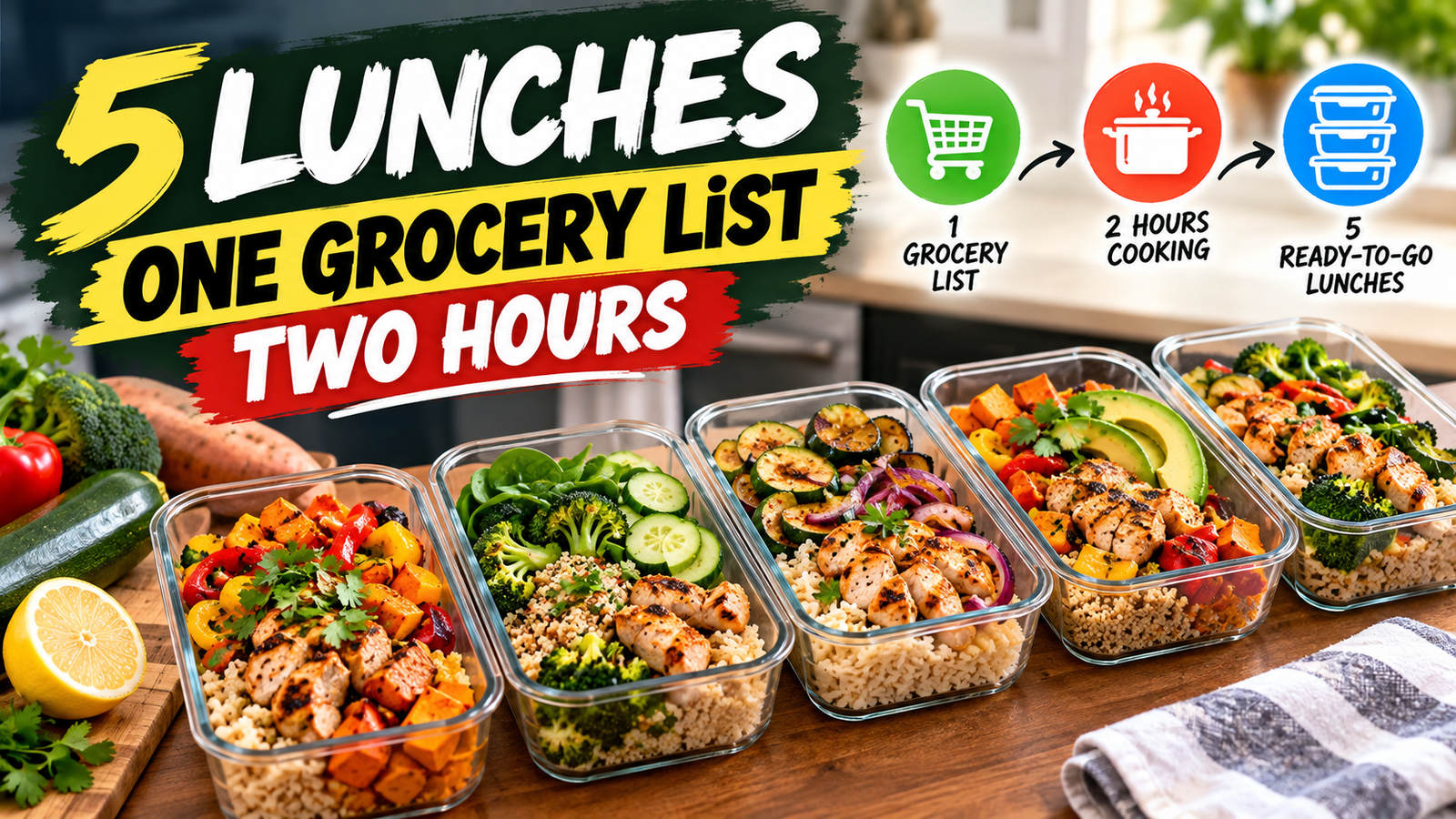 Meal Prep for Beginners: 5 Days of Lunches in 2 Hours