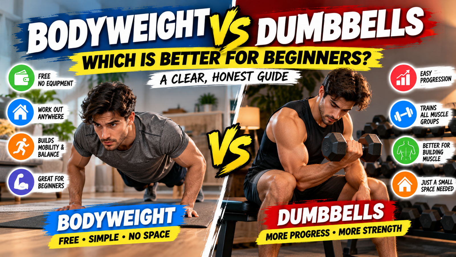 Dumbbells vs. Bodyweight: Which Should Beginners Choose?