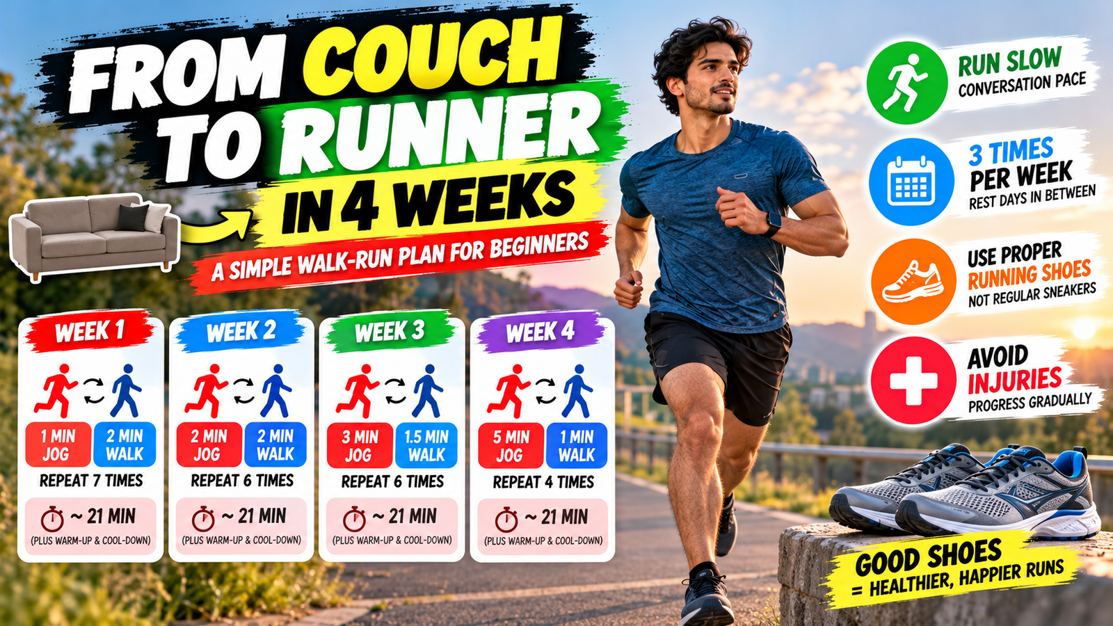 Couch to Running: Your First 4 Weeks Without Injury