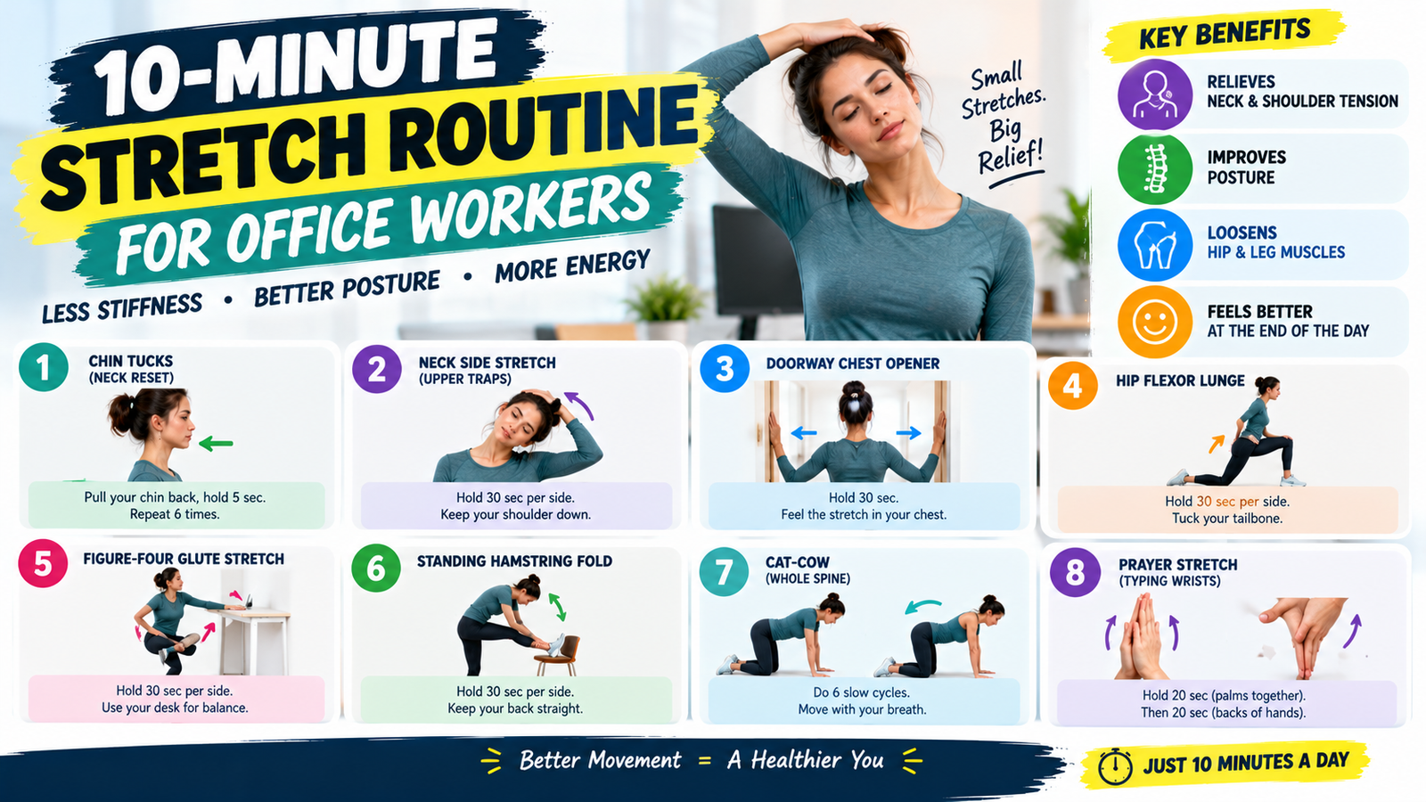 Desk Job? 8 Stretches That Undo 8 Hours of Sitting